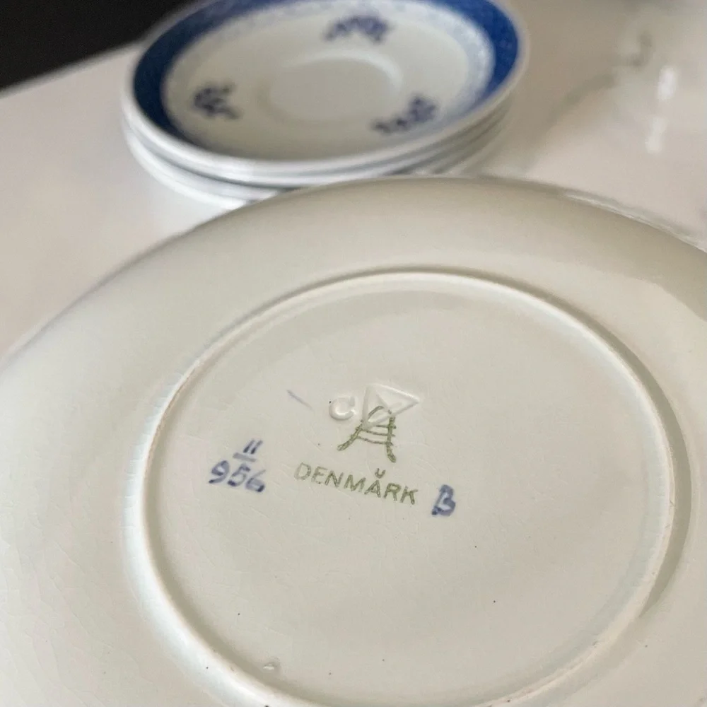 SET of 5 Cups & Saucers - Tranquebar Blue by Royal Copenhagen